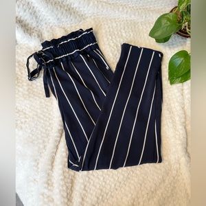 ZARA Striped Pants with Tie Front Waist - 28